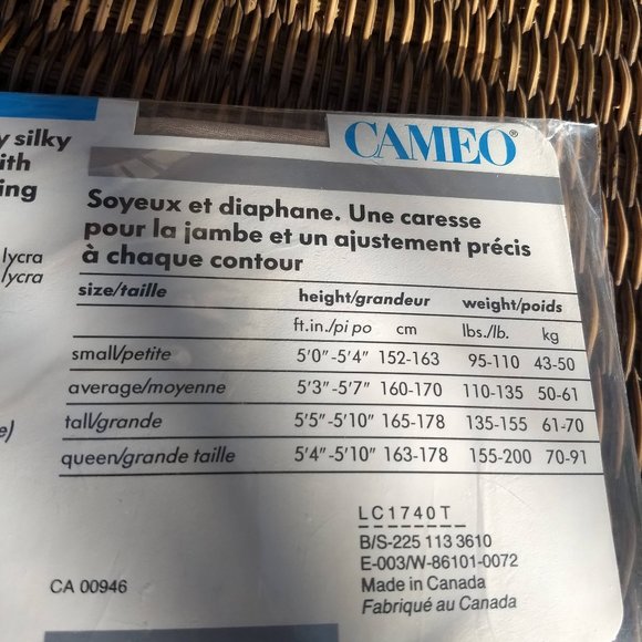 FREE ADD ON!! Cameo silky sheer pantyhose oyster NWT - Picture 3 of 4